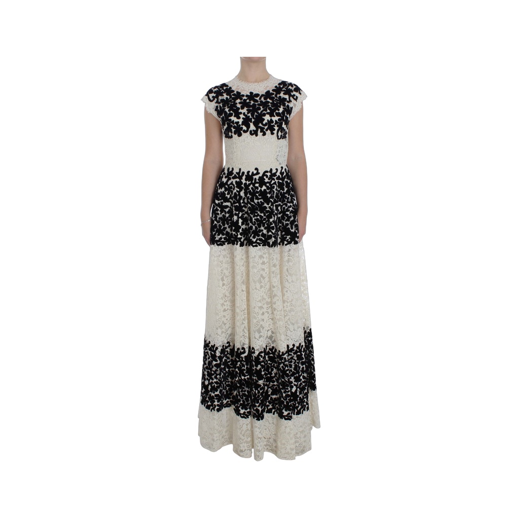 Elegant Floral Lace Cap Sleeve Maxi Dress