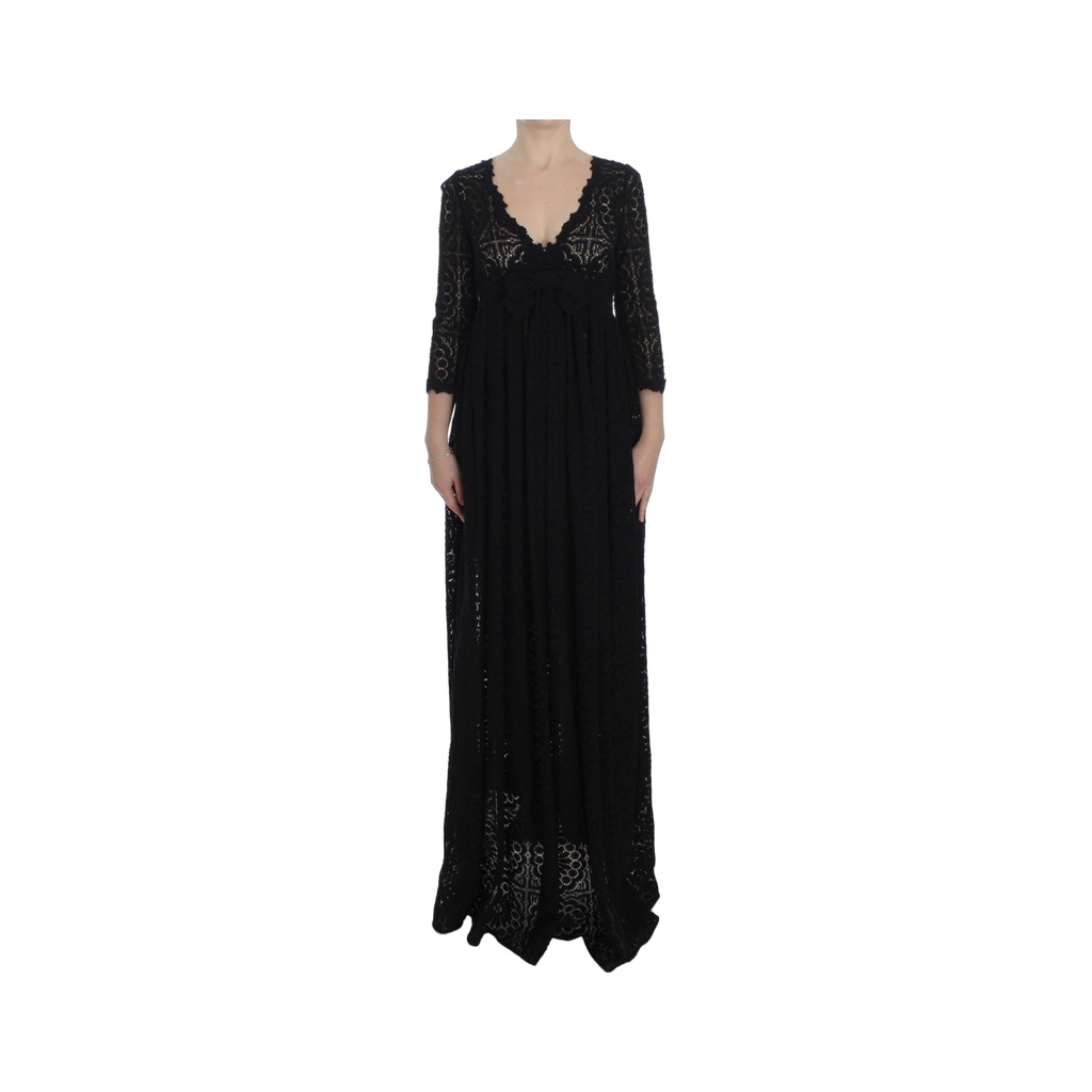 Elegant Floral Ricamo Maxi Dress