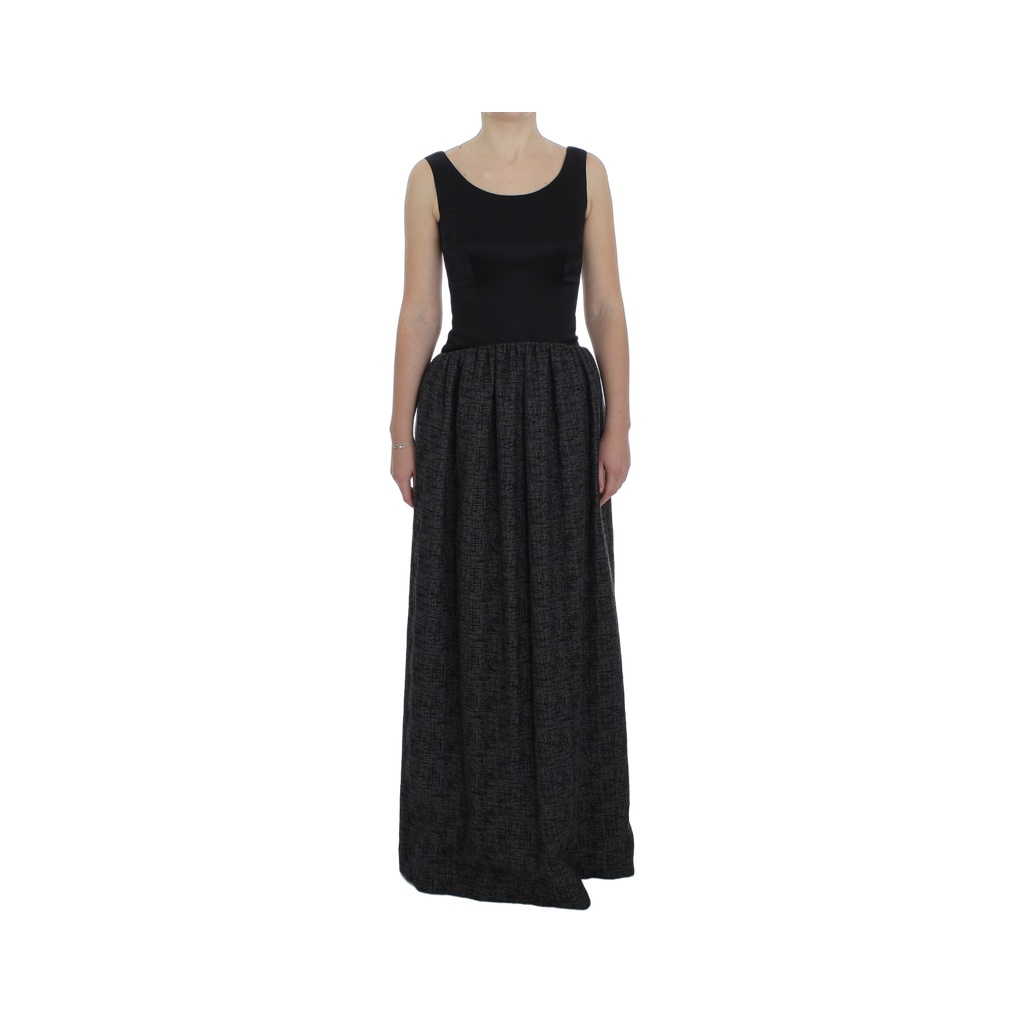 Elegant Black Full-Length Sheath Dress