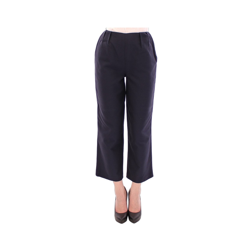 Chic Cropped Blue Pants - Exquisite Craftsmanship