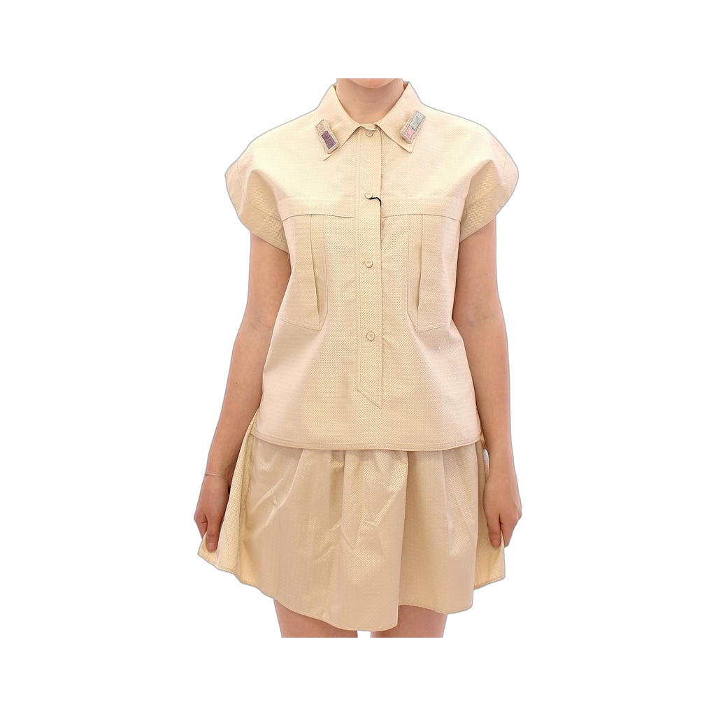 Elegant Beige Blouse Tank Top