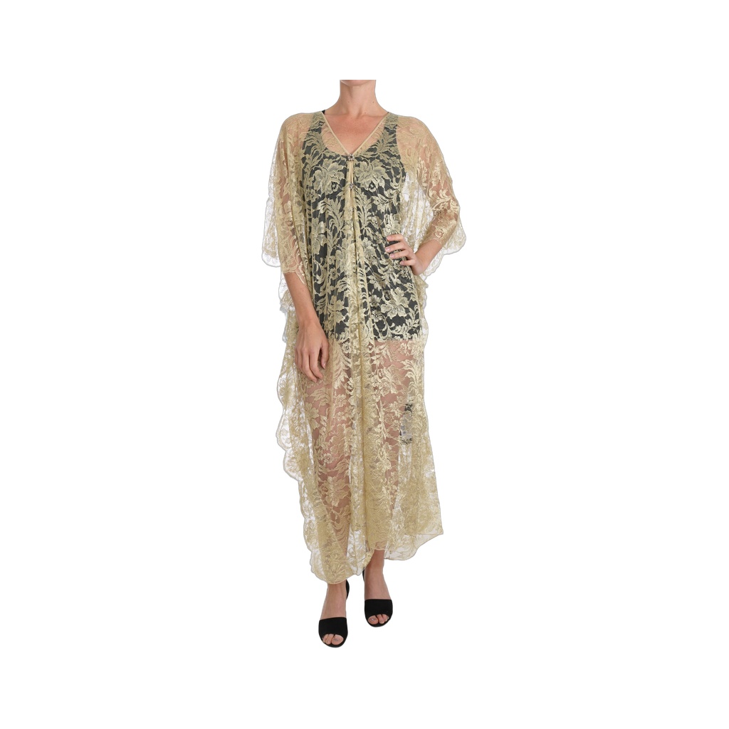 Golden Floral Lace Kaftan Sundress