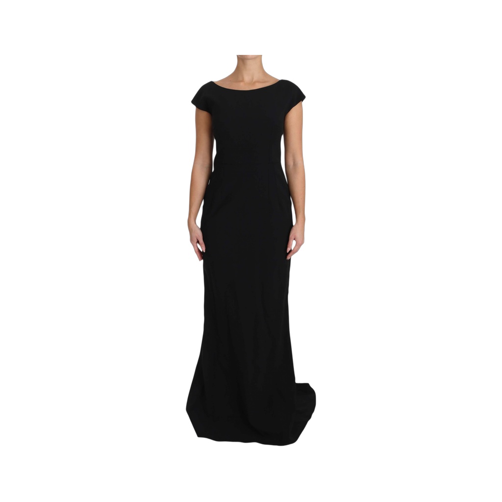 Elegant Black Maxi Sheath Dress