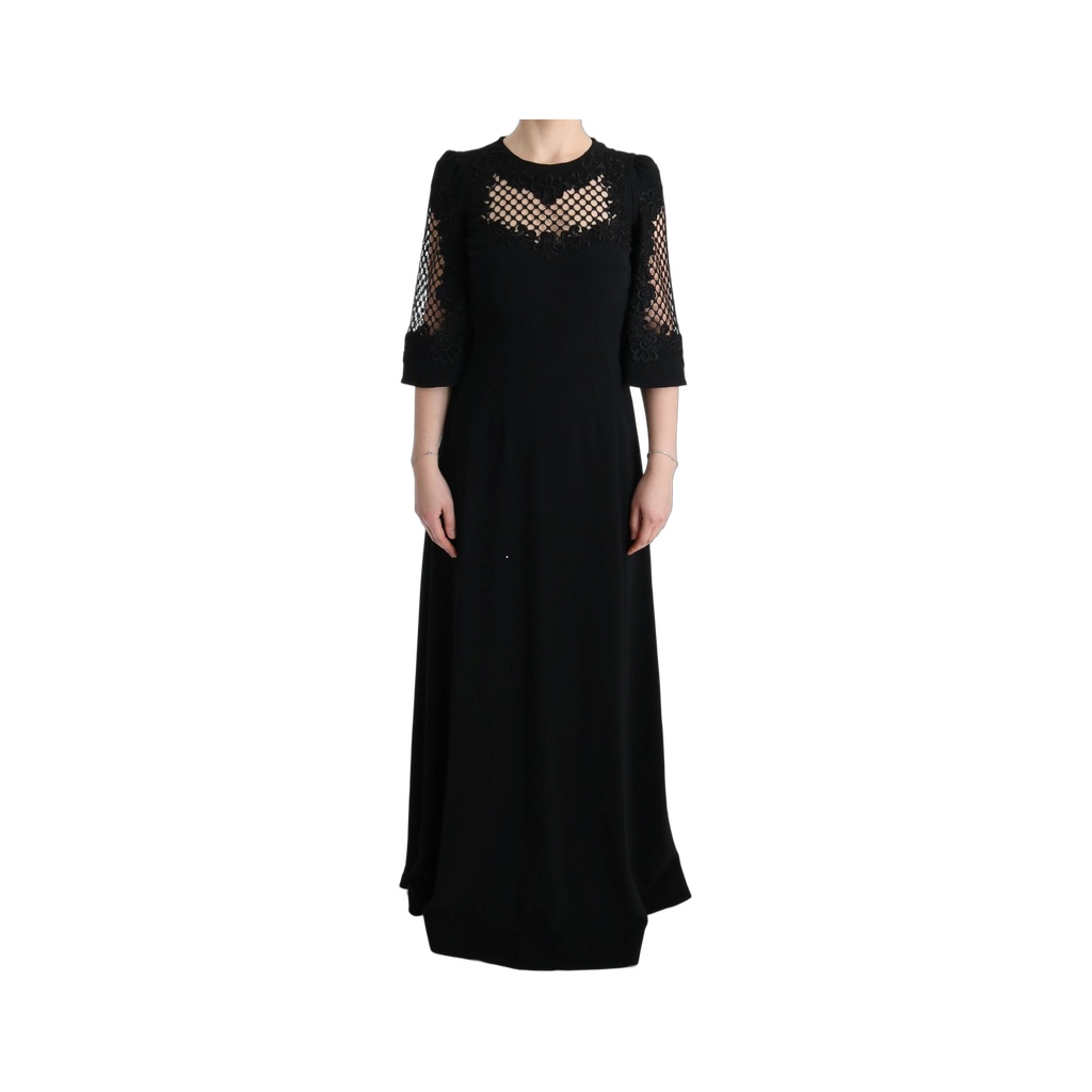 Elegant Black Floral Maxi Dress