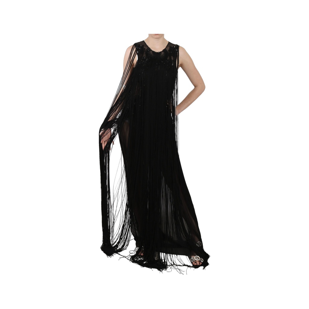 Sheer Sequined Maxi Elegance Dress