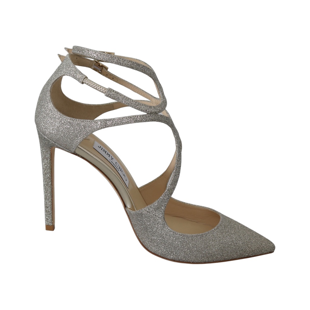 Platinum Ice Lancer Leather Pumps - Elegance Refined