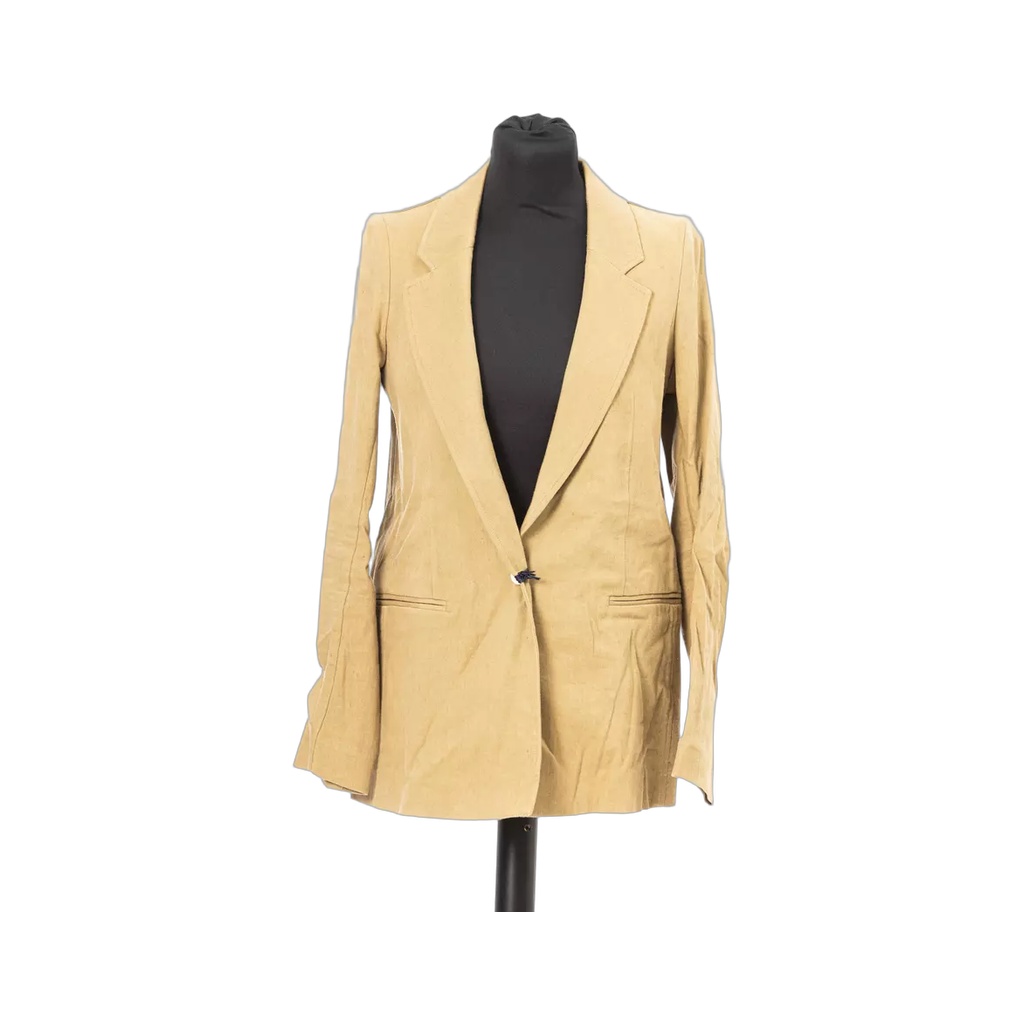 Beige Cotton Women Blazer