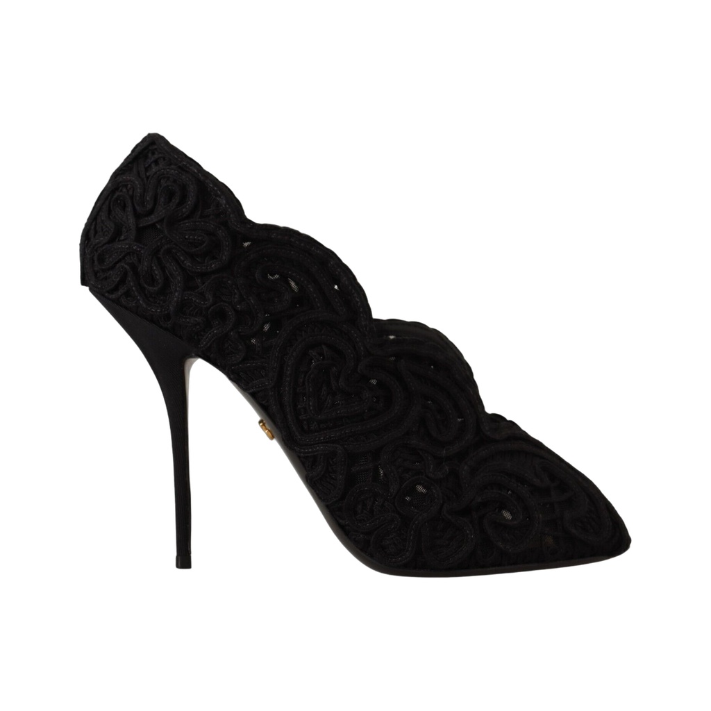 Elegant Black Lace Stiletto Heels