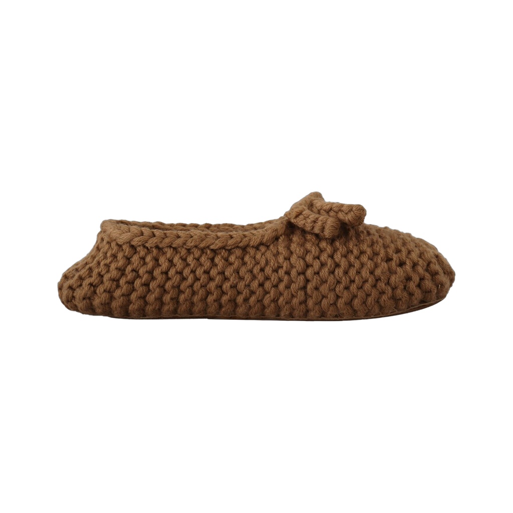 Elegant Wool Knit Ballerina Flats in Brown