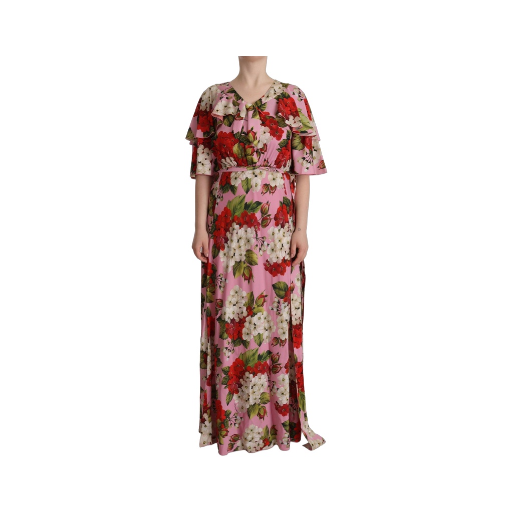 Enchanting Floral Silk Maxi Dress