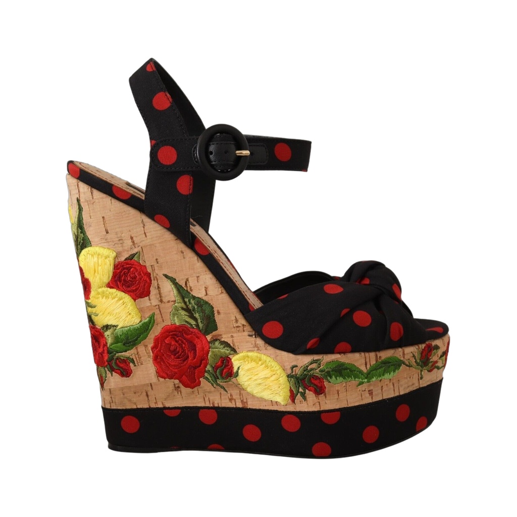 Multicolor Silk Blend Platform Heels