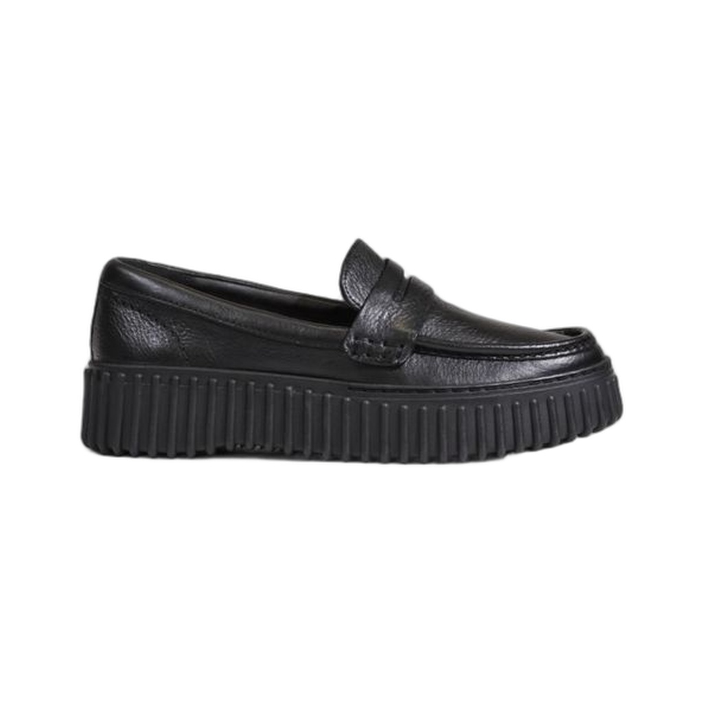 Black Leather Flat Shoe