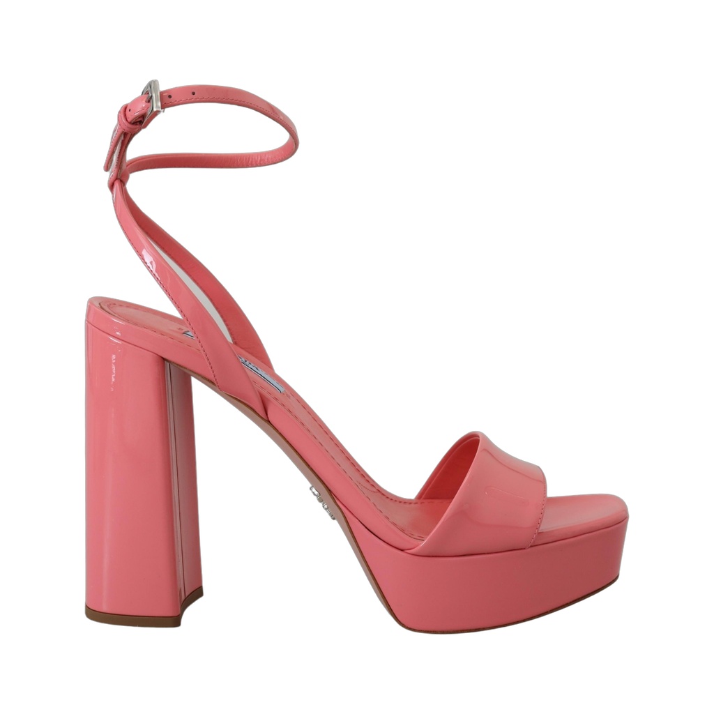 Chic Pink Patent Leather Platform Sandals