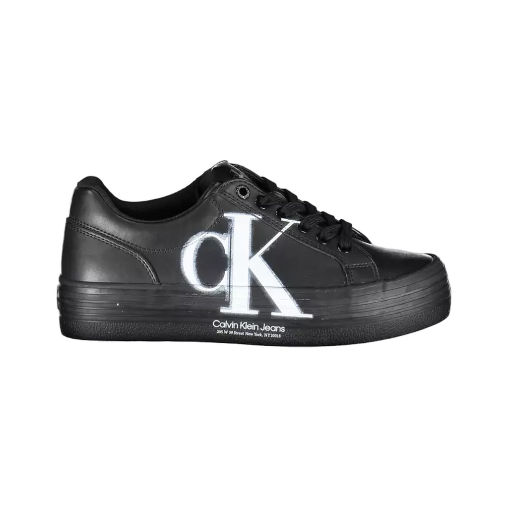 Black Leather Women Sneaker