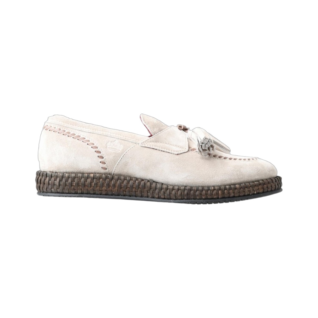 Elegant Ivory Leather Espadrilles