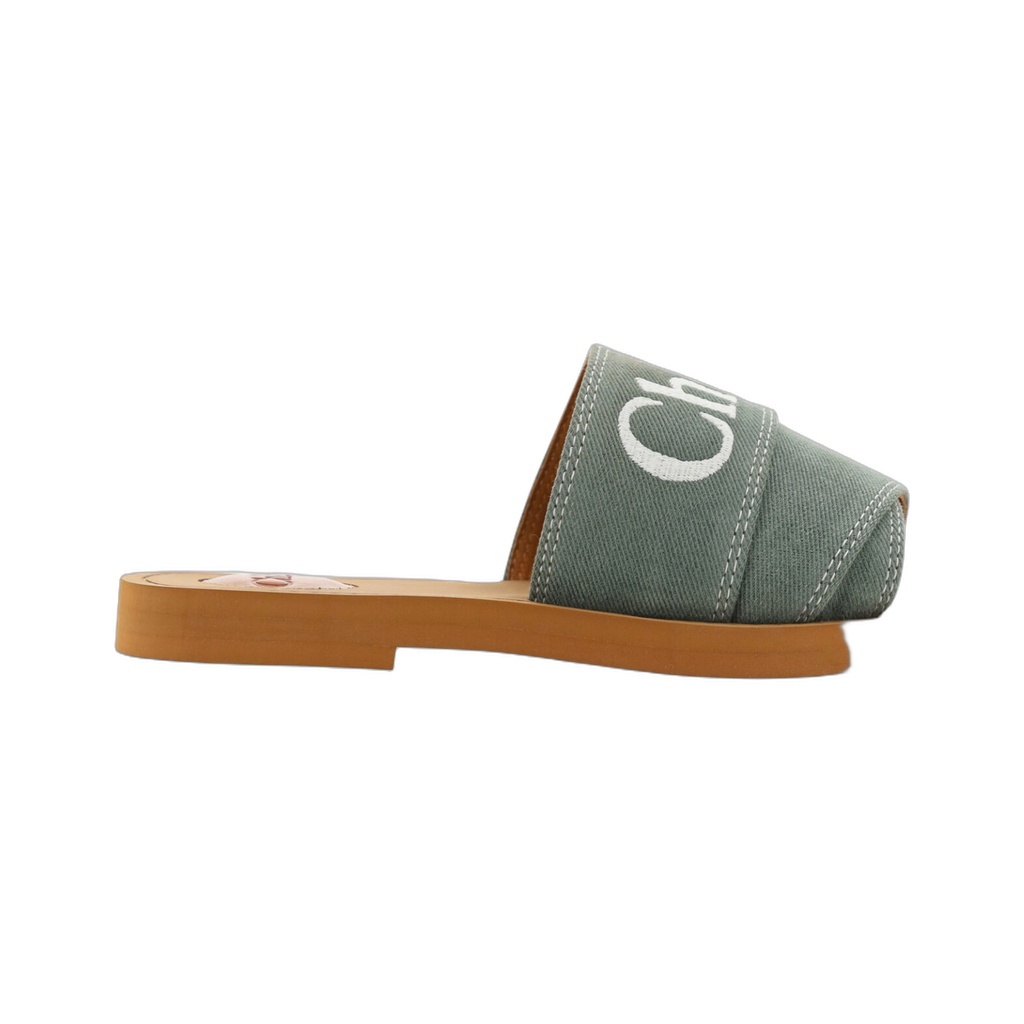 Elegant Forest Green Cotton Slides