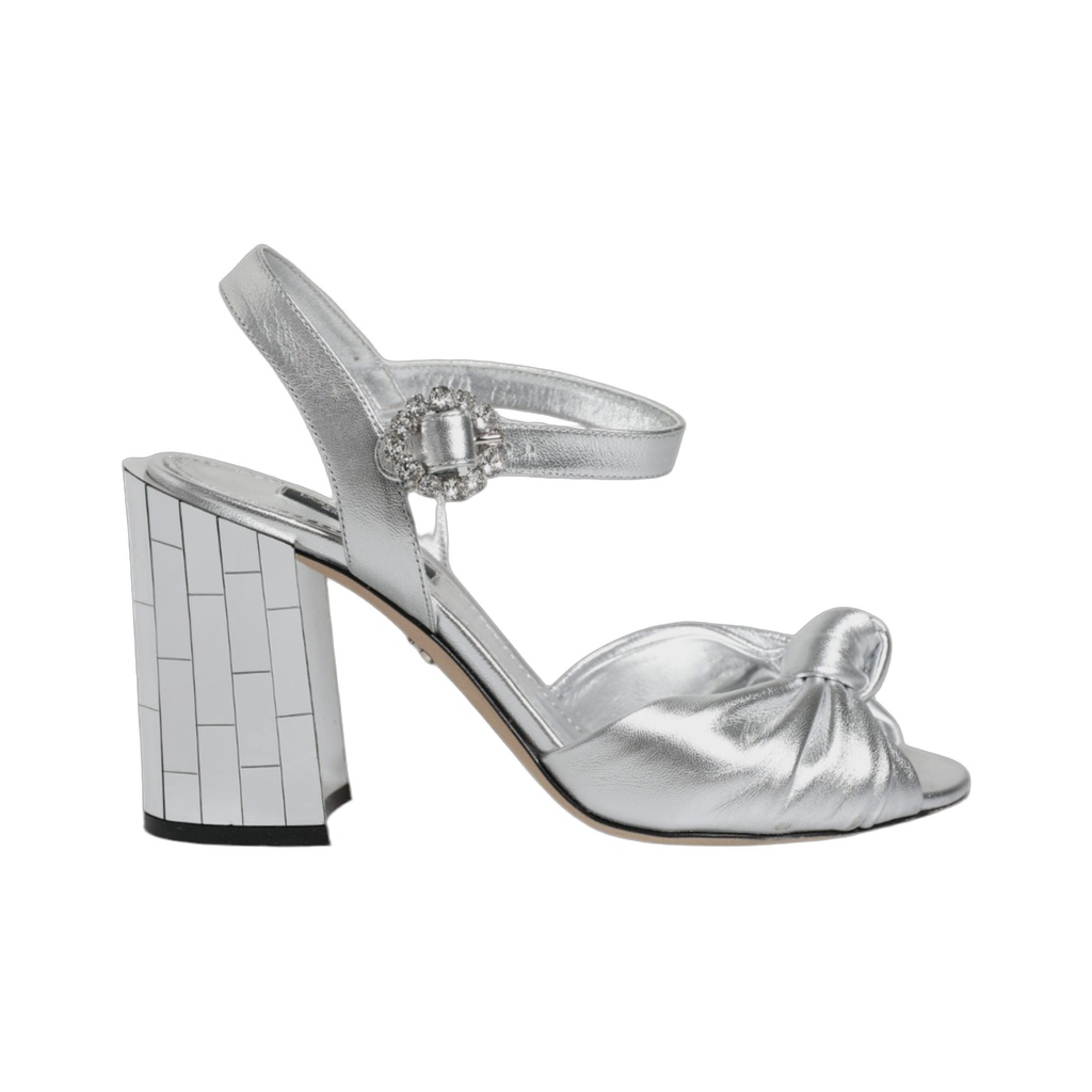 Silver Mirror Heels KEIRA Sandals Shoes