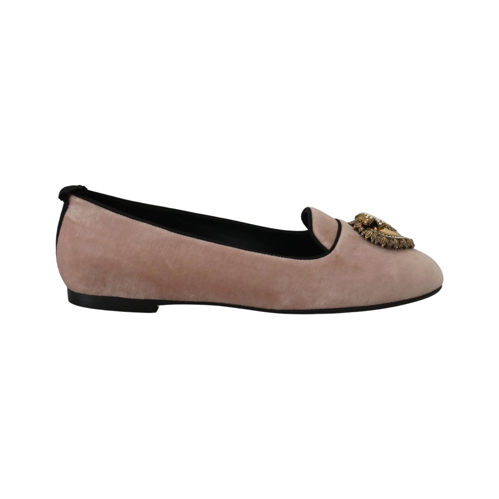Elegant Pink Velvet Devotion Loafers