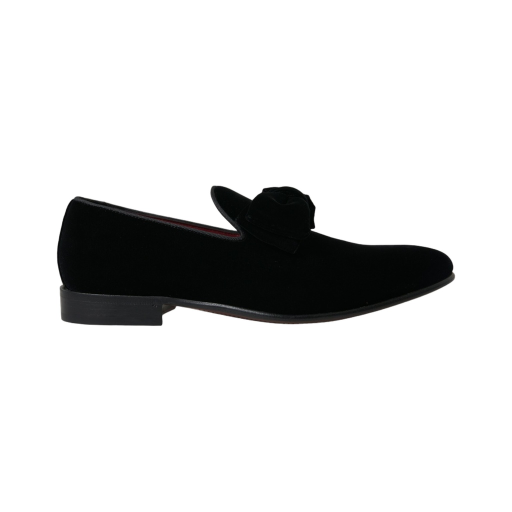Elegant Black Velvet Loafers - Men's Luxury Footwear