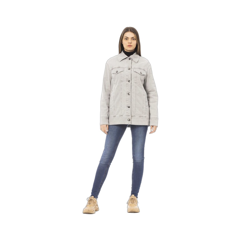 Gray Cotton Women Jacket