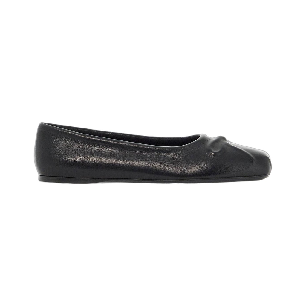 leather little bow ballerina