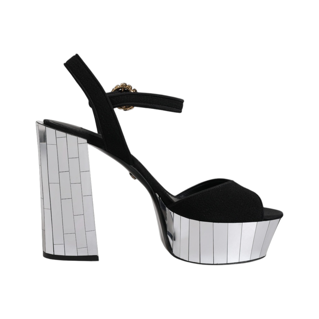 Black Mirror Heels Platform Sandals Shoes