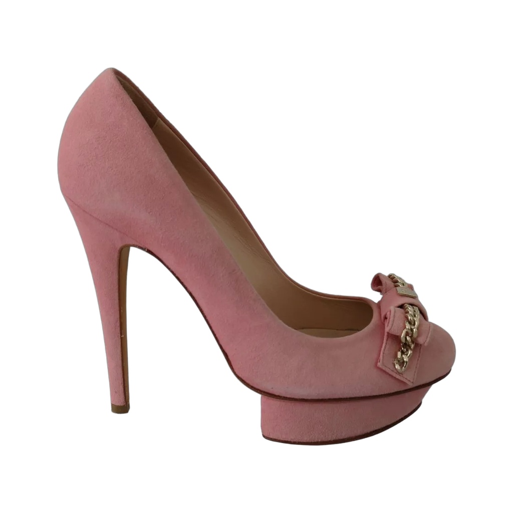 Pink Bow Stiletto Heel Pumps Shoes
