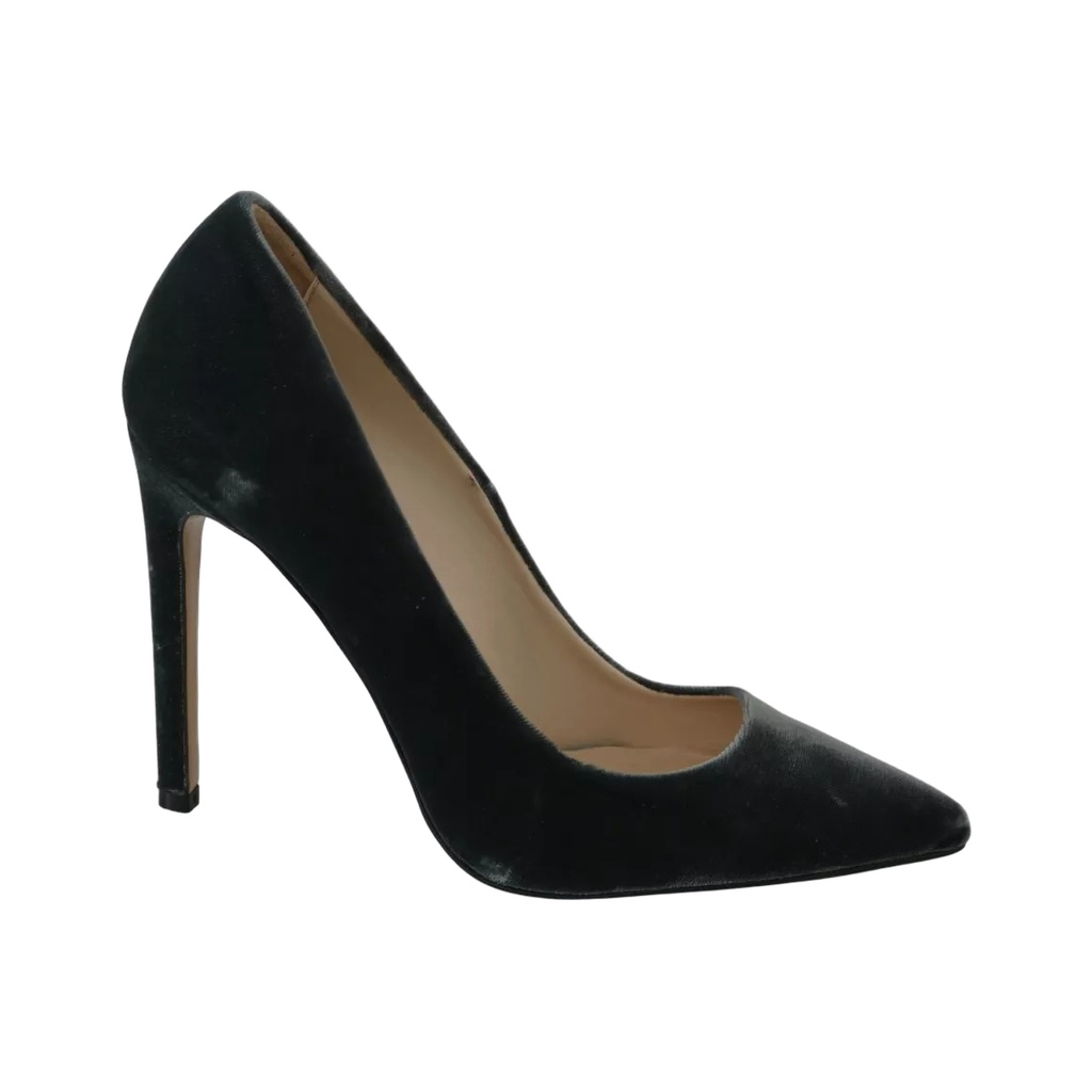 Gray Velvet Dress Stiletto Pumps Shoes