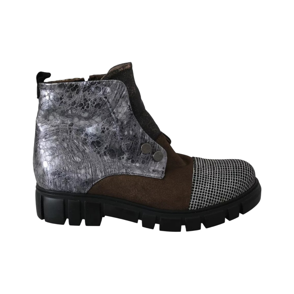 Multicolor Leather Suede Zipper Ankle Boots Shoes