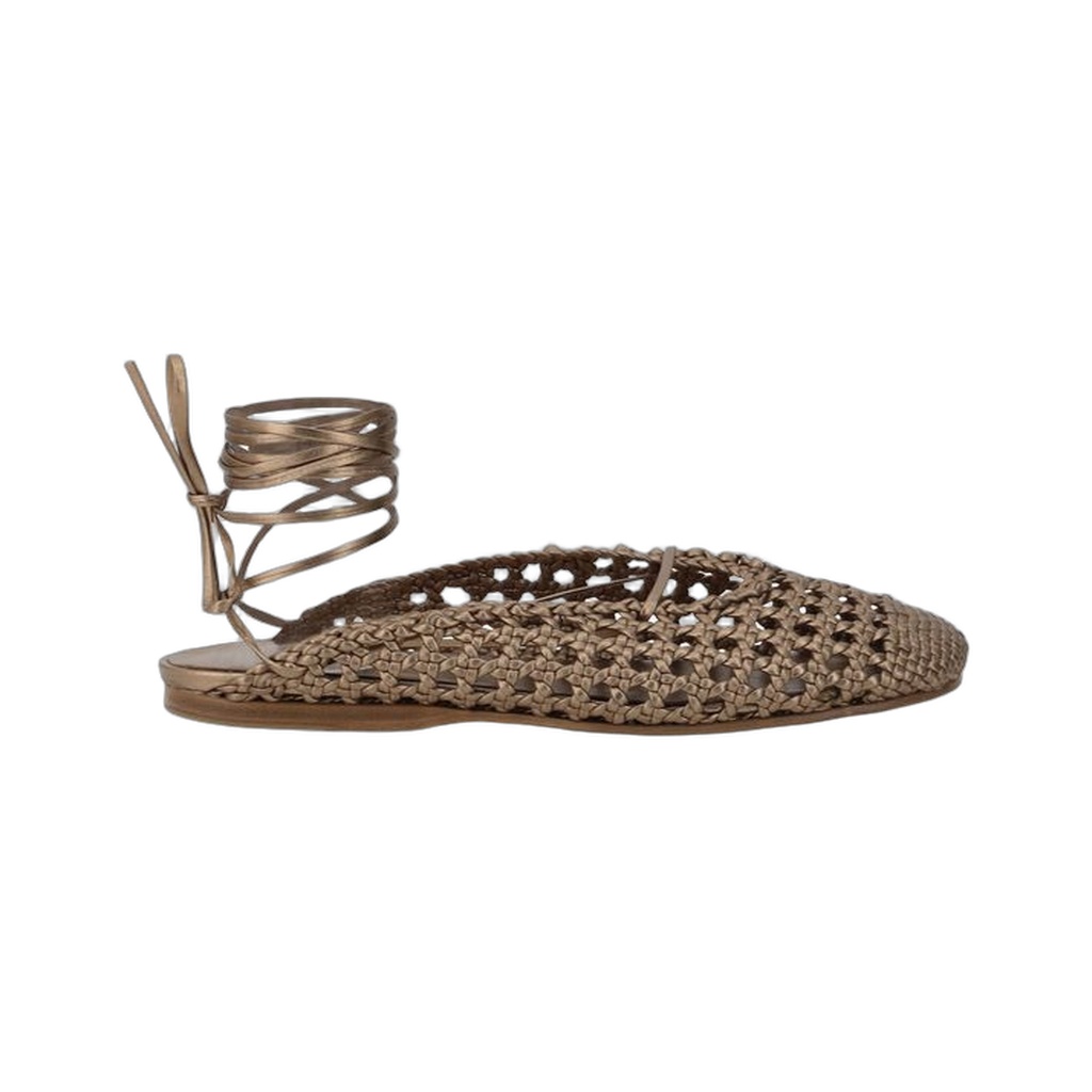 Leather net-effect Mules