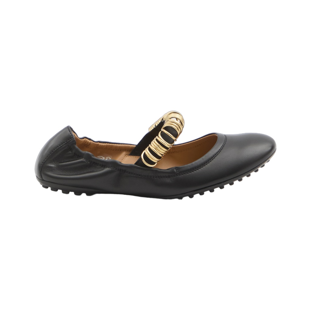 Ballet flats with eyelets