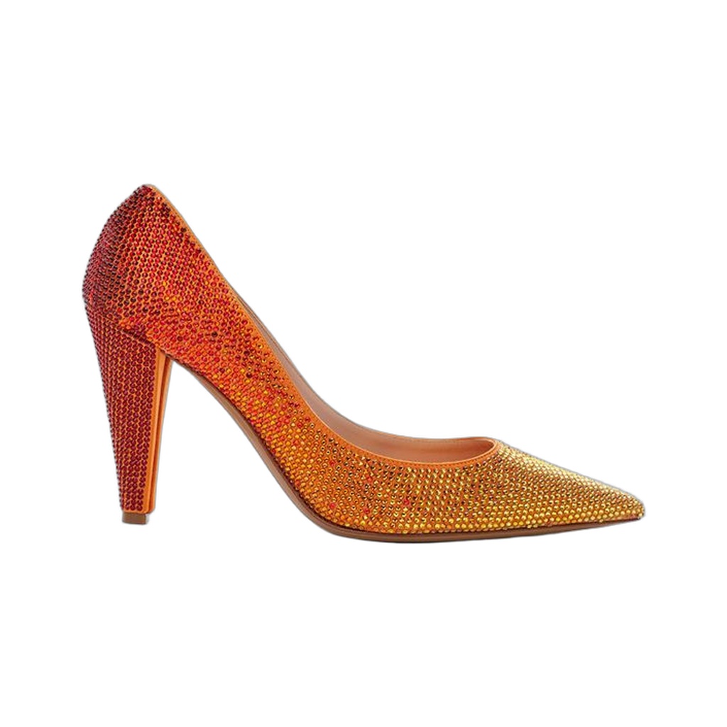 Multicolor Leather And Satin  Pump