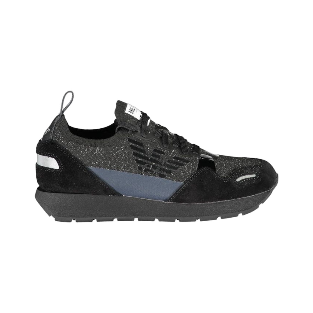 Black Leather Women Sneaker